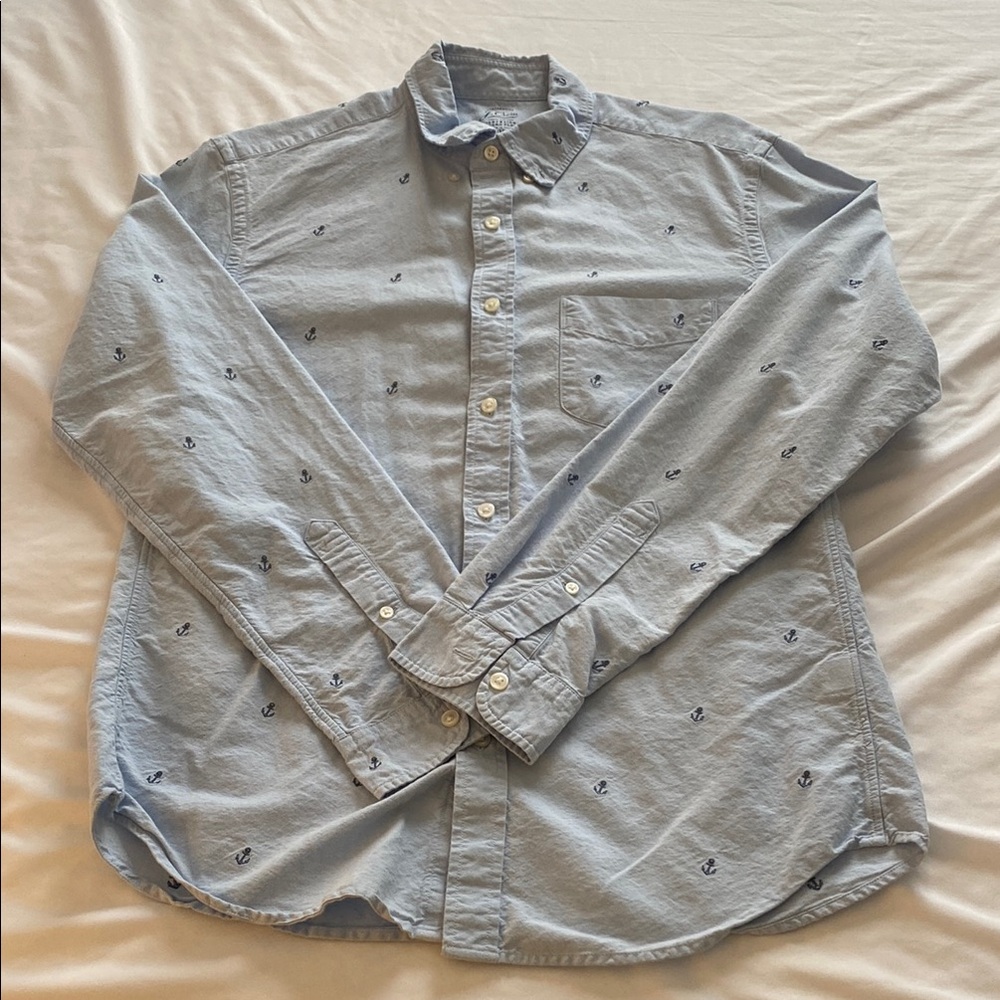 Men's Light Blue Anchor Print Shirt